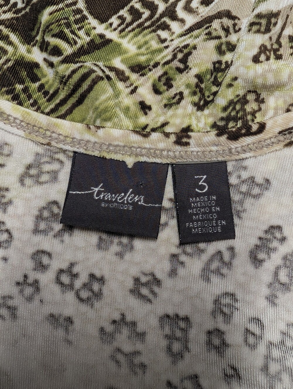 Travelers by Chico's Animal Print Open Front Cardigan Size 3 XL High-low Hem - Picture 6 of 6